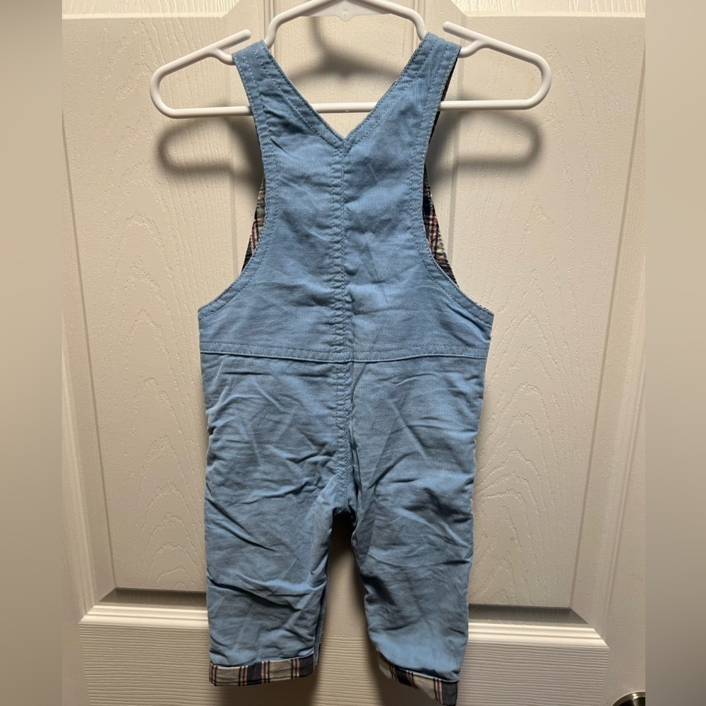 NEW Sergent Major | Blue Corduroy Overalls Plaid Trim Sz‎ 9M - Picture 3 of 3